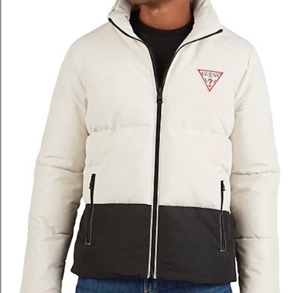 Guess Other - Guess | NWOT Men black and white Heavy-Weight Colorblock Puffer Jacket size L